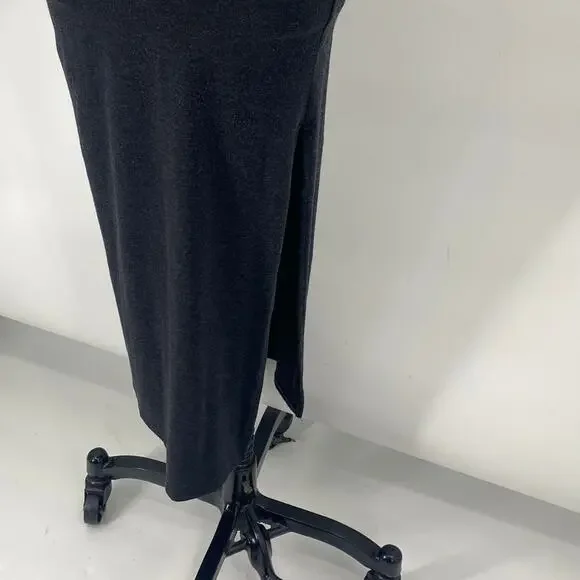 Aritzia Community Maxi Dress V Neck Jersey Knit Rayon Stretch Dark Gray XS - Picture 8 of 11